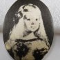 VTG Screen Printed Satin Over Oval Plastic Velazquez Infanta Margarita Finding B