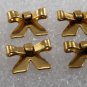 Vintage Bow Ribbon Findings Brass Metal Lot of 8 Jewelry Making Glueing