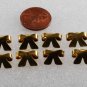 Vintage Bow Ribbon Findings Brass Metal Lot of 8 Jewelry Making Glueing