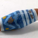 Vintage Red Clay Painted Large Barrel Bead