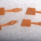 Vintage Set of 4 Angled SPatula Copper STamping Pendant  Jewelry Making