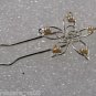 Small Silver Metal Faux Pearl Small Hair Fork Pin New