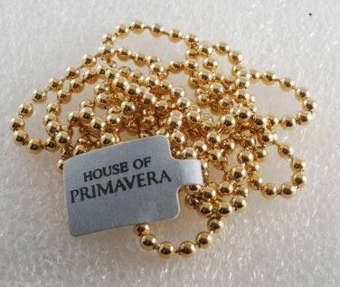 Vintage Necklace Beaded Gold Plated House of Primavera 34" Jewelry