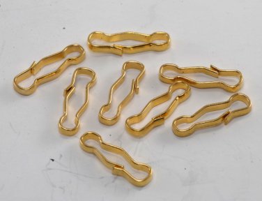 Vintage Set of 8 Tiny Gold Plated Metal Hook Clasp