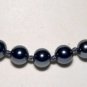Vintage Made in Japan Hematite Pearl Bead Necklace