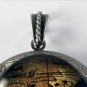 Victorian Style Silver Plated Brass Locket Music Butterfly Glass Dome Cabochon