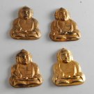Vintage Raw Brass Metal Buddha Stamping Set of 4 Scrap Book Jewelry Making