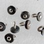 Vintage set of 8 Gray Abalone Shoe Beads Silver Metal Doll Baby Clothing