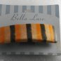 Bella Luxe Wooden Hair Barrette Rectangle Striped New on Card Silver Clip