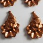 Vintage Raw Brass Metal Circus Clown Stamping Set of 4 Scrap Book Jewelry Making