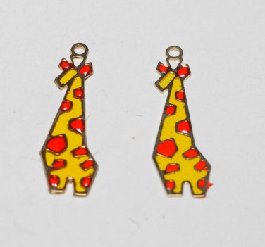 Vintage Gold Polymer-resin? Giraffe Pendants Findings