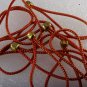 Vintage Elastic No Pull Lot of 12 Brass Ball End Red Gold Band Hair Accessory