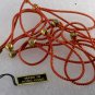 Vintage Elastic No Pull Lot of 12 Brass Ball End Red Gold Band Hair Accessory