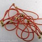 Vintage Elastic No Pull Lot of 12 Brass Ball End Red Gold Band Hair Accessory