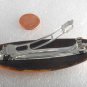 Bella Luxe Wooden Hair Barrette Oval New on Card Silver Clip
