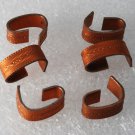 Vintage Set of 6 Copper Metal Etched Design Connectors Jewelry Making