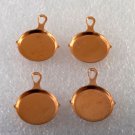 Vintage Set of 4 Frying Pan Copper STamping Pendant  Jewelry Making