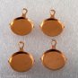 Vintage Set of 4 Frying Pan Copper STamping Pendant Jewelry Making