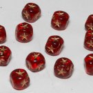 Vintage Red Star Glass Bead Findings Set of 12 Jewelry