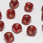 Vintage Red Star Glass Bead Findings Set of 12 Jewelry