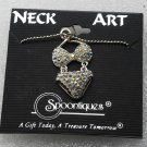Spoontiques Neck Art Bikini Necklace Clear Rhinestones Silver Beaded Chain