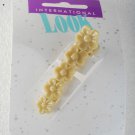 International Look Off White Flower Hair Claw Hair Clip New on Card