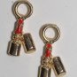 Vintage Gold Plated Red Enamel Lipstick Charm Pendants