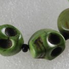 Dyed Green Color Howlite Stone Skull Adjustable Bracelet Jewelry
