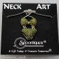 Spoontiques Neck Art Bikini Necklace Green Rhinestones Silver Beaded Chain