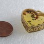 Vintage Heart Red Flower Pendant Enamel Gold PLated Brass Jewelry Making