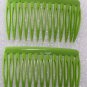 Vintage Green Plastic Hair Comb Pair Hair Accessories