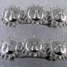 Vintage Hair Barrettes Pair Sun Silver Plated Metal Hair Accessories