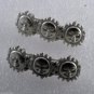Vintage Hair Barrettes Pair Sun Silver Plated Metal Hair Accessories