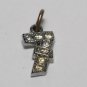 Vintage Chzech-Slovak Lucky Number 7 Charm Pendant Clea