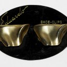 Vintage Gold Tone Metal Crinkle Eduardo Shoe Clips Accessories