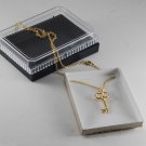 Vintage Gold Skeleton Key Necklace Jewelry New in Box