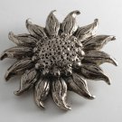 VIntage MJ Entrprise Sunflower Pin Silver Metal Pewter? Signed