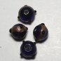 Vintage Blue Round Lampwork Set of 4 Bead Findings