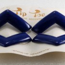 Vintage Blue Tip Toe SHoe Clips Art Deco Style Plastic Shoe Accessories