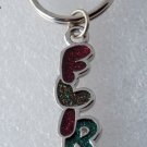Vintage "Flirt" Keychain By Image Key Fob Silver tone Metal