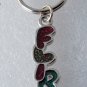 Vintage "Flirt" Keychain By Image Key Fob Silver tone Metal