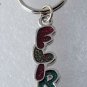 Vintage "Flirt" Keychain By Image Key Fob Silver tone Metal