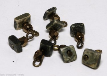 Vintage Stone Glass Dangle Bead Finding Jewelry 8