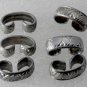 Vintage Set of 6 Etched Silver Metal Connectors Jewelry Making
