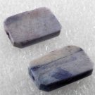 Vintage Pair Dyed Bone Beads Blue White Drilled Through Jewelry Making