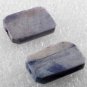 Vintage Pair Dyed Bone Beads Blue White Drilled Through Jewelry Making
