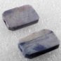 Vintage Pair Dyed Bone Beads Blue White Drilled Through Jewelry Making