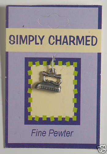SIMPLY CHARMED SILVER CLOTHES IRON PENDANT JEWELRY