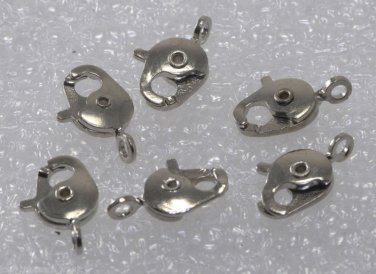 Vintage Silver Metal Small Lobster Claw Set of 6