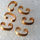 Vintage Set of 6 Brass Metal Ridged Connectors Jewelry Making